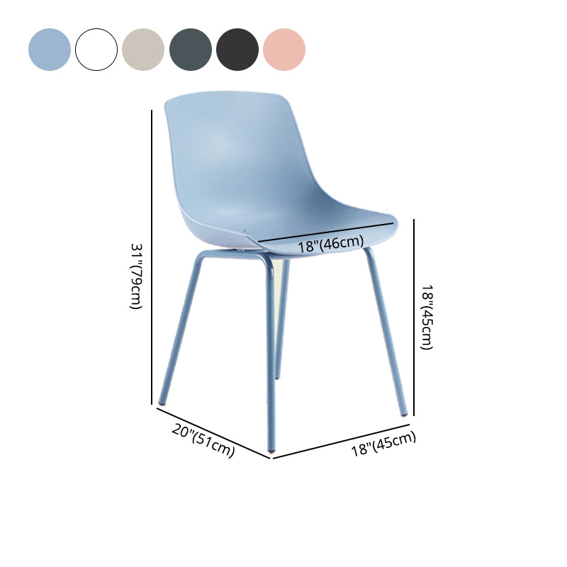 Design contemporaneo sedia da pranzo in plastica a bracciole senza braccio sedia per casa