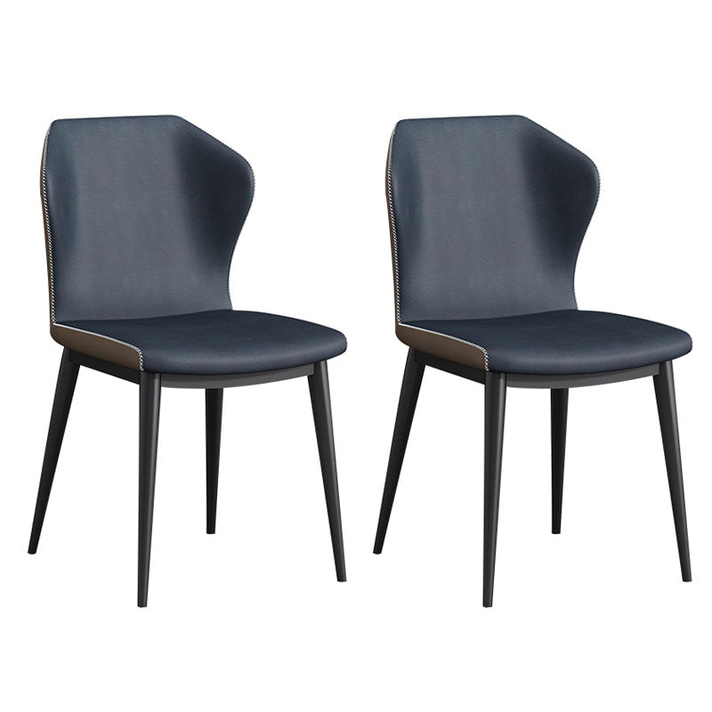 Modern Restaurant Wingback Side Chair Leather Matte Finish Dining Chair