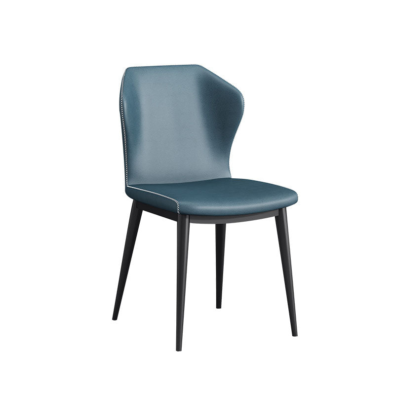 Modern Restaurant Wingback Side Chair Leather Matte Finish Dining Chair