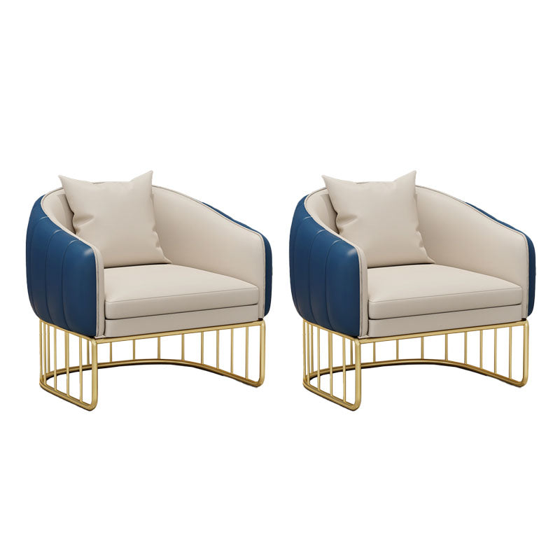 Silla sin brazos de comedor de metal Glam, sillas de comedor de cuero PU para uso doméstico
