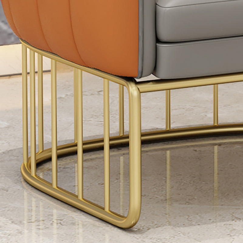 Silla sin brazos de comedor de metal Glam, sillas de comedor de cuero PU para uso doméstico