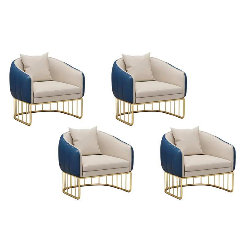 Silla sin brazos de comedor de metal Glam, sillas de comedor de cuero PU para uso doméstico