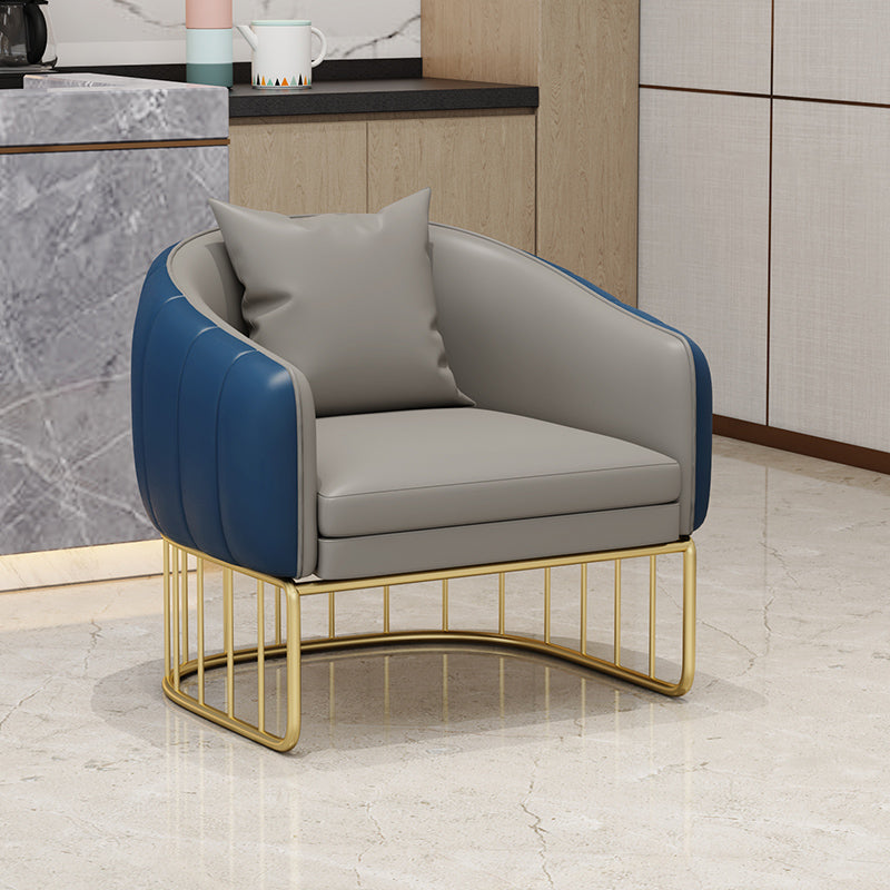 Silla sin brazos de comedor de metal Glam, sillas de comedor de cuero PU para uso doméstico
