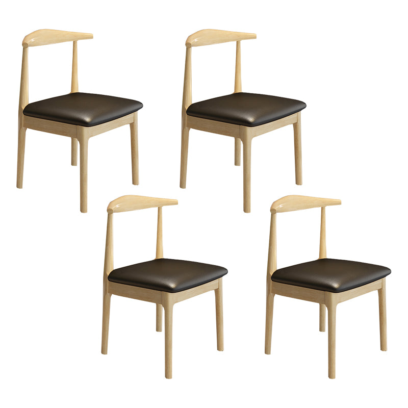 Contemporary Style Dining Wooden Chairs Kitchen Open Back Arm Dining Chairs