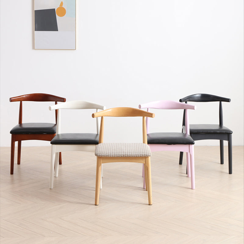 Contemporary Style Dining Wooden Chairs Kitchen Open Back Arm Dining Chairs
