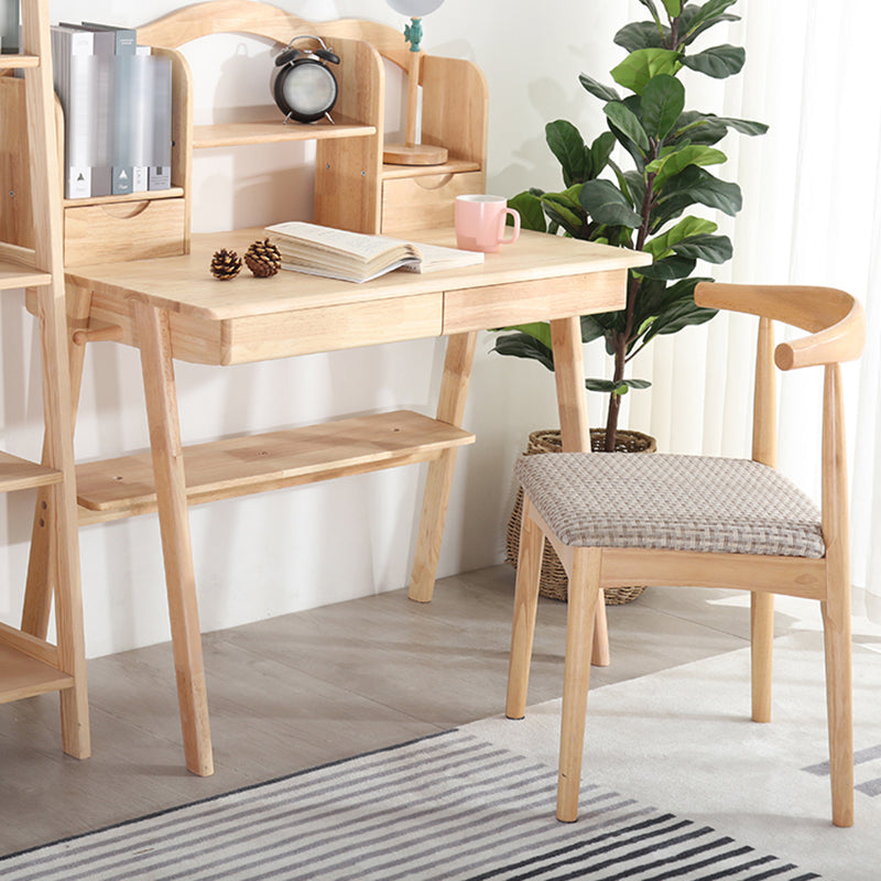 Contemporary Style Dining Wooden Chairs Kitchen Open Back Arm Dining Chairs