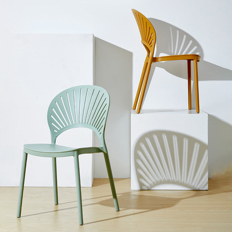 Estilo contemporáneo que cena la cocina plástica de la silla con la parte posterior abierta que cena las sillas sin brazos