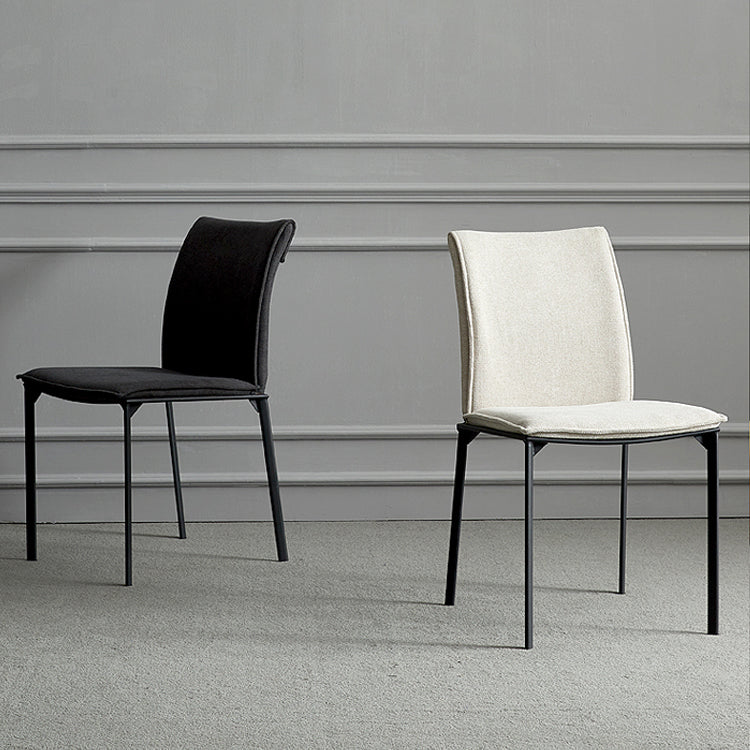 Silla de comedor de estilo moderno, sillas laterales sin brazos de comedor de metal para cocina
