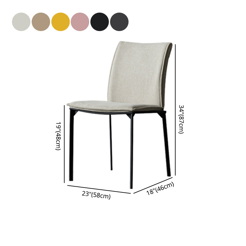 Silla de comedor de estilo moderno, sillas laterales sin brazos de comedor de metal para cocina