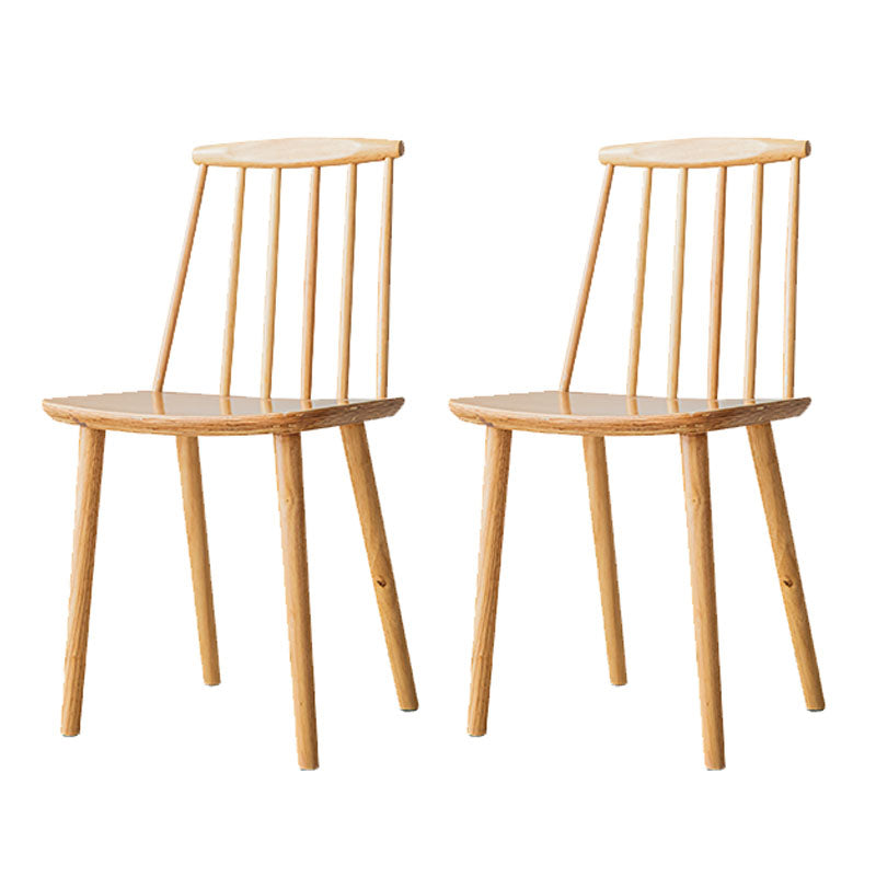 Silla de comedor contemporánea de madera maciza con respaldo de listones para cocina