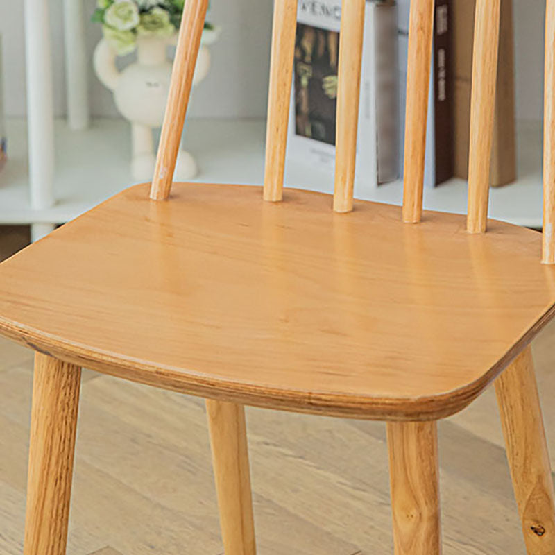 Silla de comedor contemporánea de madera maciza con respaldo de listones para cocina