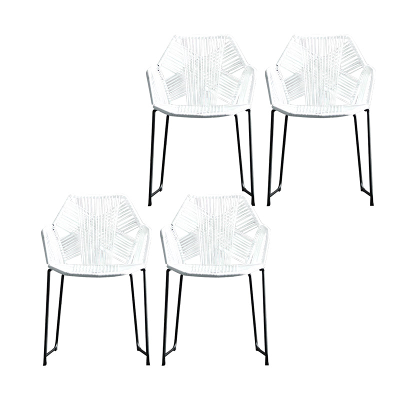 La parte posterior abierta del diseño industrial que cena el patio de la rota de las sillas laterales cena la silla lateral