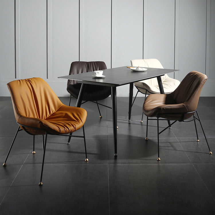 El cuero de la PU del diseño contemporáneo que cena la silla sólida sin brazos de la parte posterior de las sillas