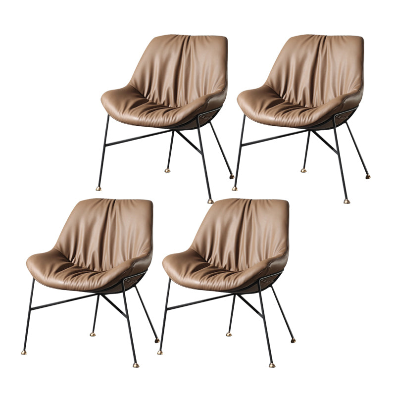 El cuero de la PU del diseño contemporáneo que cena la silla sólida sin brazos de la parte posterior de las sillas