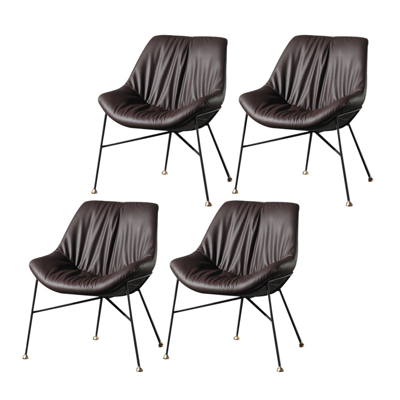 El cuero de la PU del diseño contemporáneo que cena la silla sólida sin brazos de la parte posterior de las sillas
