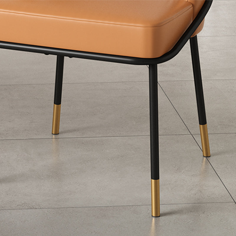 Sillas de comedor tapizadas de metal Glam, sillas de comedor sin brazos para uso en restaurantes