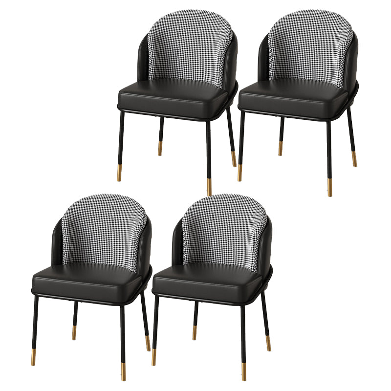 Sillas de comedor tapizadas de metal Glam, sillas de comedor sin brazos para uso en restaurantes