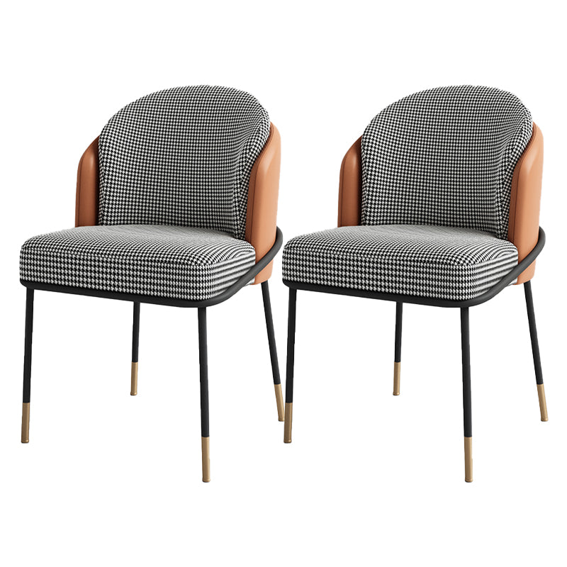Sillas de comedor tapizadas de metal Glam, sillas de comedor sin brazos para uso en restaurantes