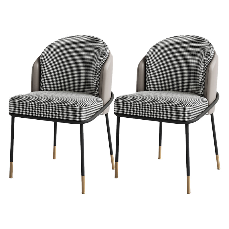 Sillas de comedor tapizadas de metal Glam, sillas de comedor sin brazos para uso en restaurantes