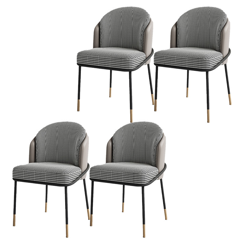 Sillas de comedor tapizadas de metal Glam, sillas de comedor sin brazos para uso en restaurantes