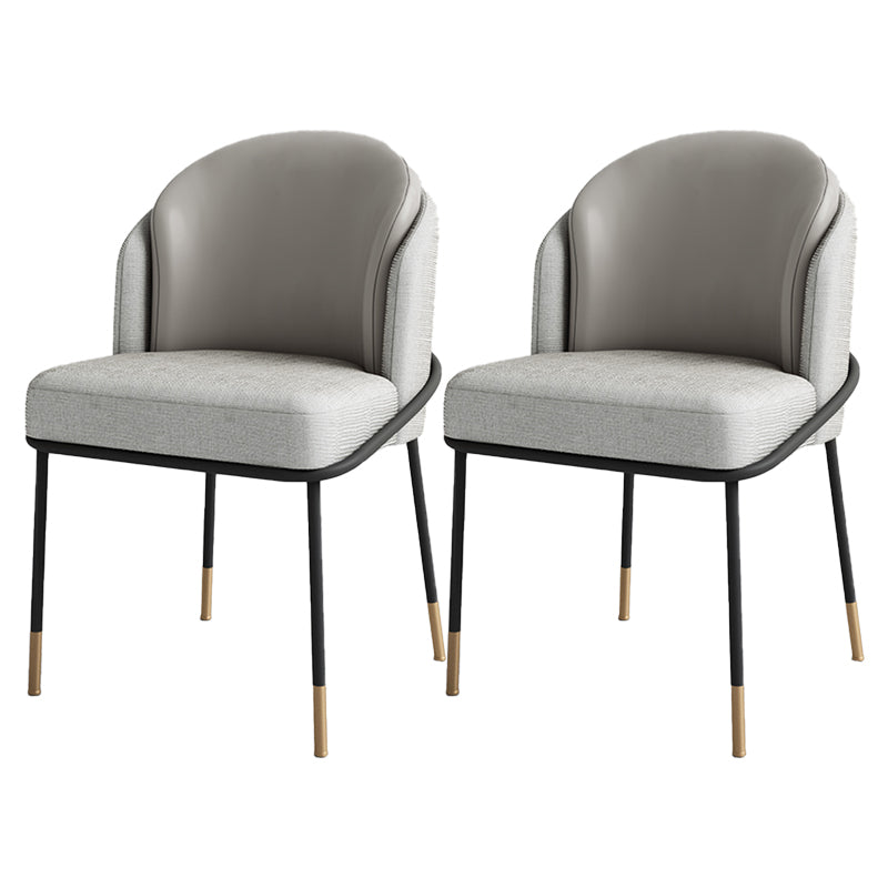 Sillas de comedor tapizadas de metal Glam, sillas de comedor sin brazos para uso en restaurantes