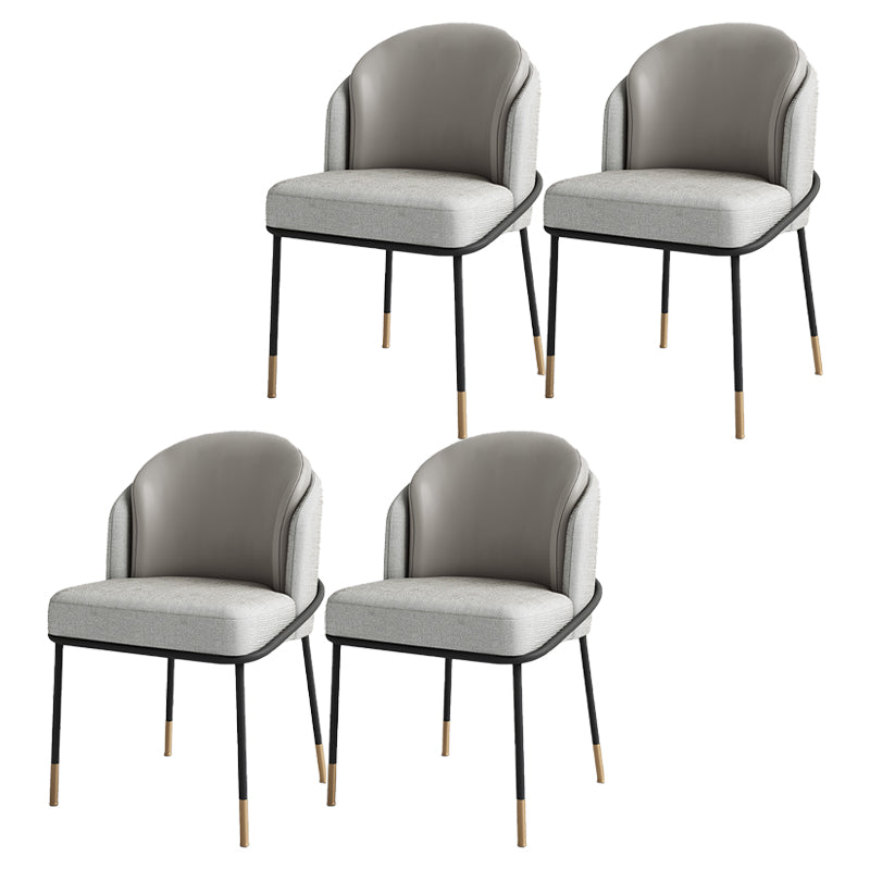 Sillas de comedor tapizadas de metal Glam, sillas de comedor sin brazos para uso en restaurantes
