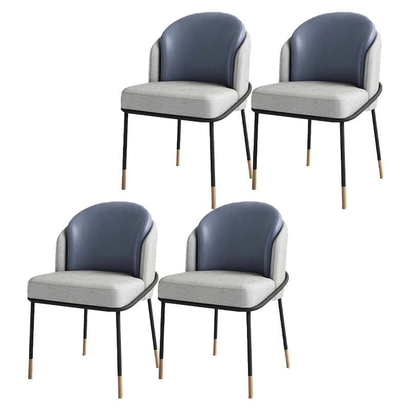 Sillas de comedor tapizadas de metal Glam, sillas de comedor sin brazos para uso en restaurantes