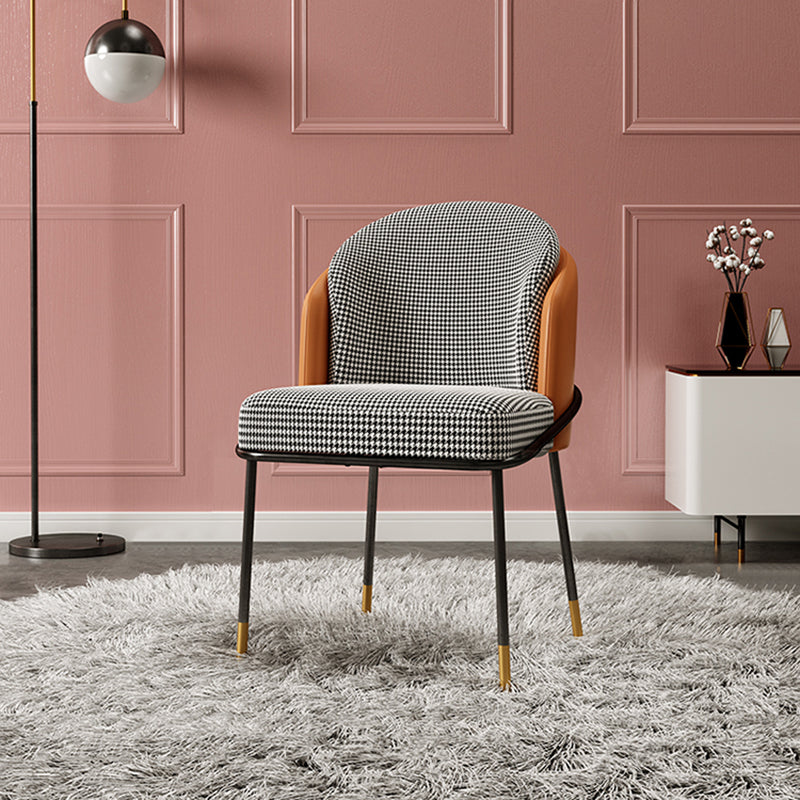 Glam metalen eetkamerstoelen Parsons armloze eetkamerstoelen voor restaurantgebruik
