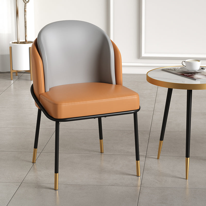 Glam metalen eetkamerstoelen Parsons armloze eetkamerstoelen voor restaurantgebruik