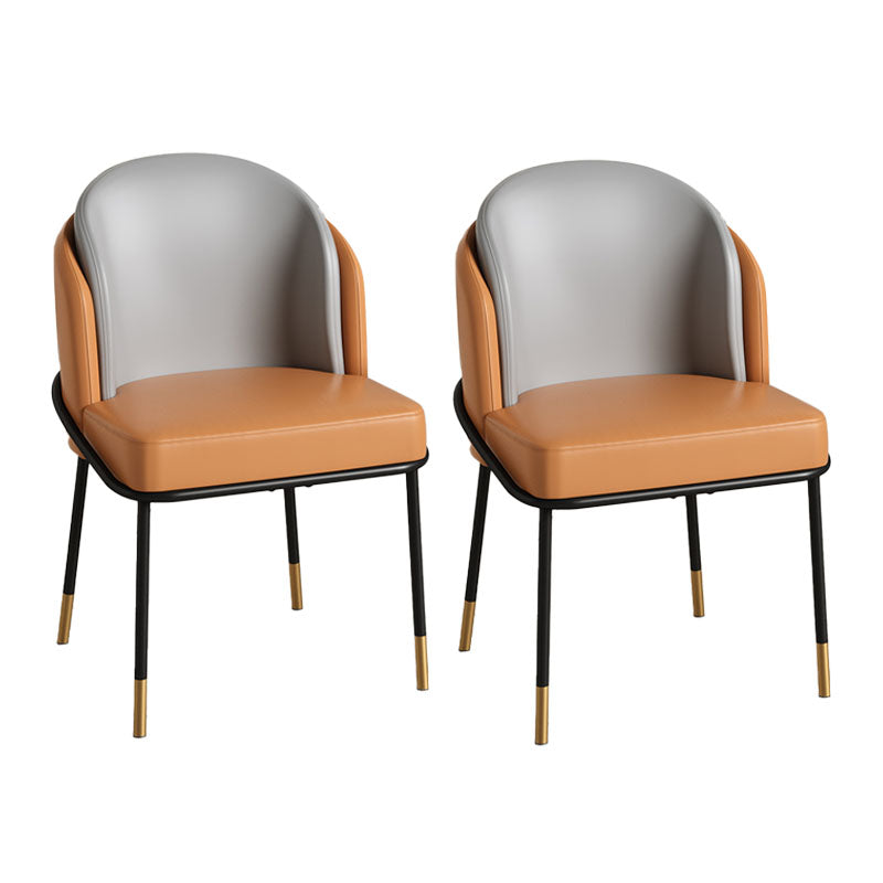 Glam metalen eetkamerstoelen Parsons armloze eetkamerstoelen voor restaurantgebruik