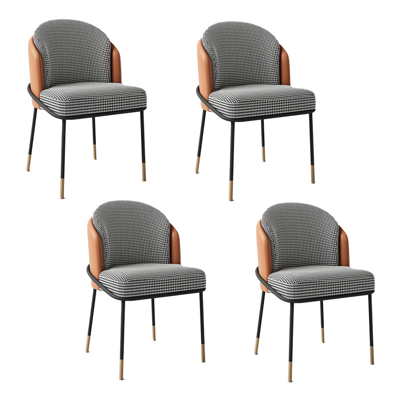 Glam metalen eetkamerstoelen Parsons armloze eetkamerstoelen voor restaurantgebruik
