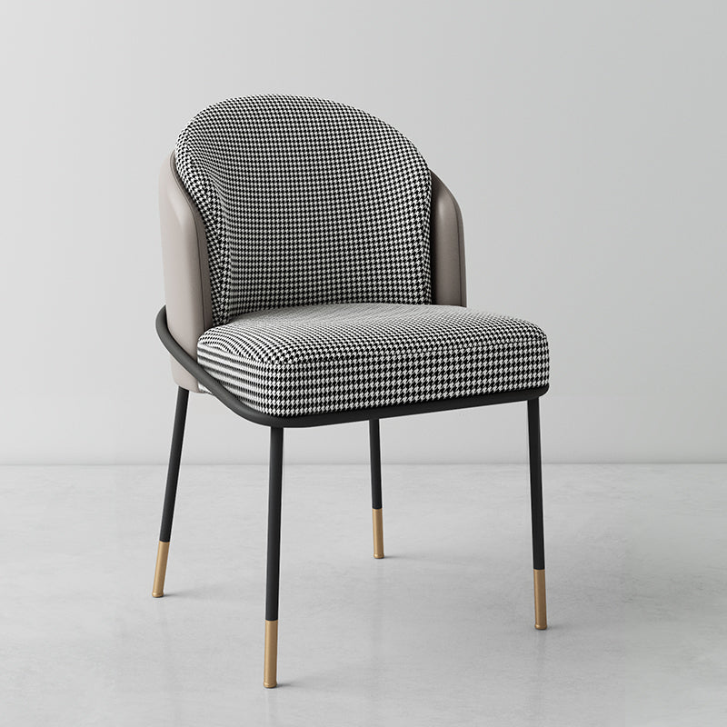 Glam metalen eetkamerstoelen Parsons armloze eetkamerstoelen voor restaurantgebruik