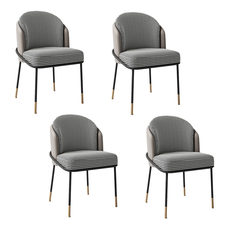 Glam metalen eetkamerstoelen Parsons armloze eetkamerstoelen voor restaurantgebruik
