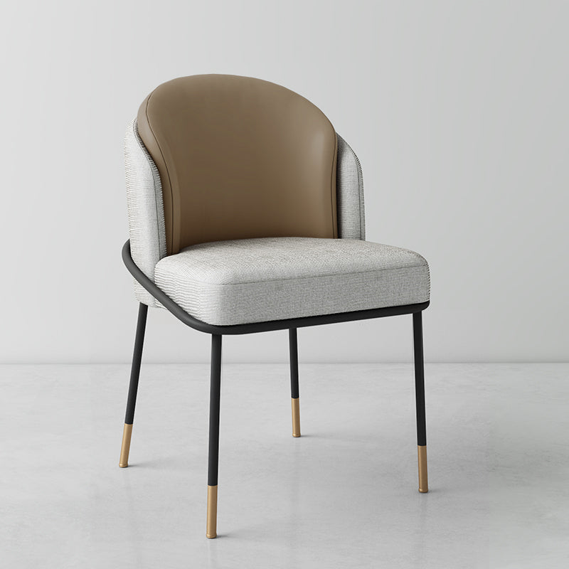 Glam metalen eetkamerstoelen Parsons armloze eetkamerstoelen voor restaurantgebruik