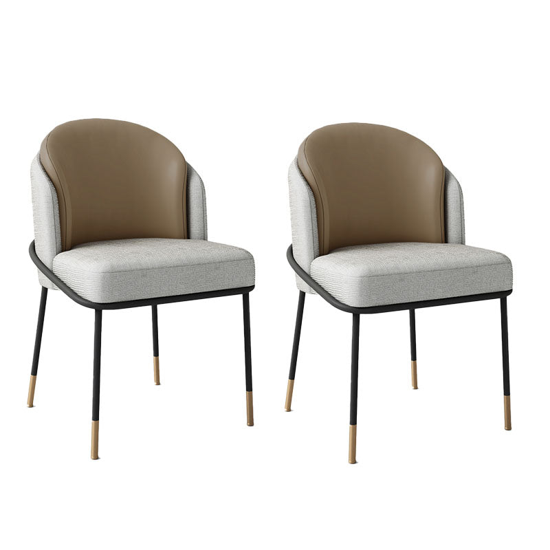 Glam metalen eetkamerstoelen Parsons armloze eetkamerstoelen voor restaurantgebruik