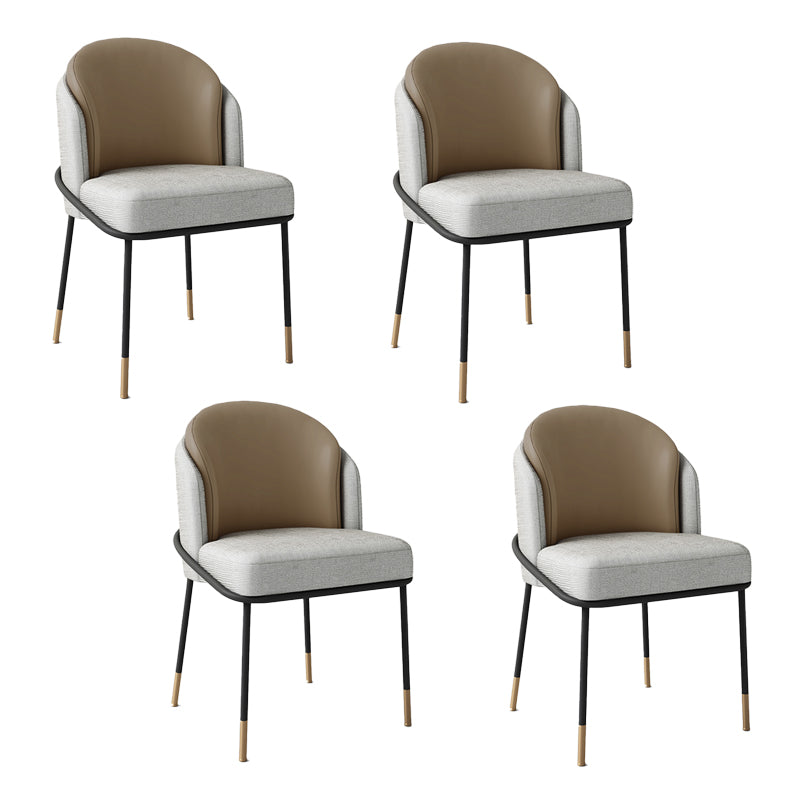 Glam metalen eetkamerstoelen Parsons armloze eetkamerstoelen voor restaurantgebruik