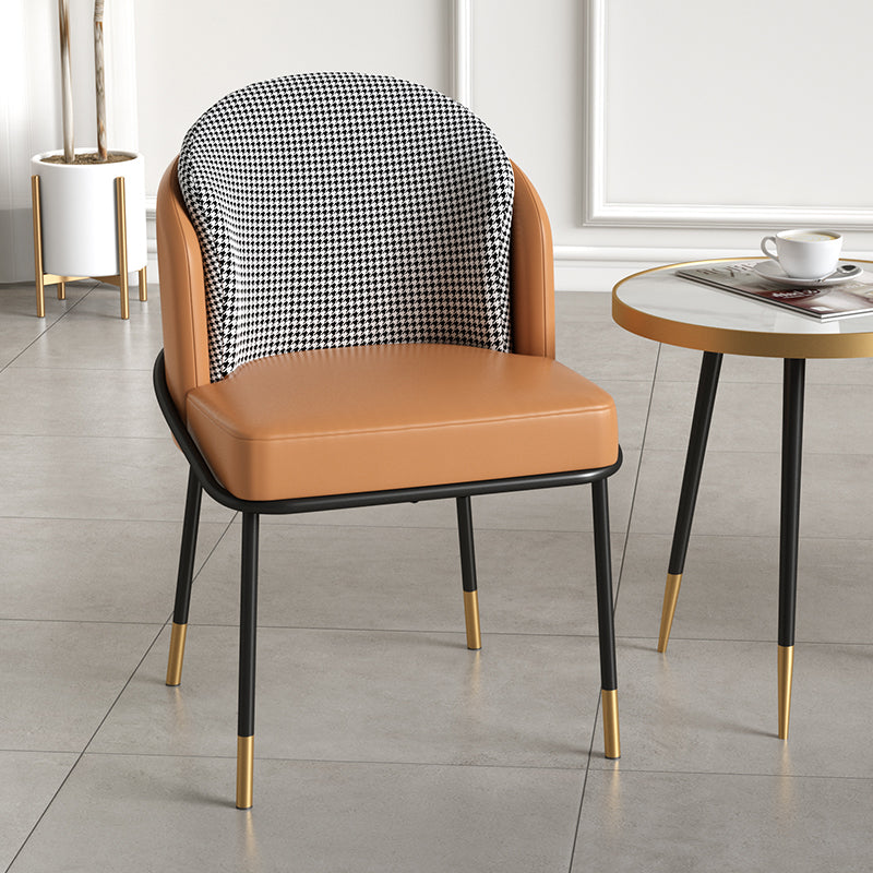 Glam metalen eetkamerstoelen Parsons armloze eetkamerstoelen voor restaurantgebruik