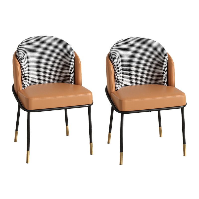 Glam metalen eetkamerstoelen Parsons armloze eetkamerstoelen voor restaurantgebruik
