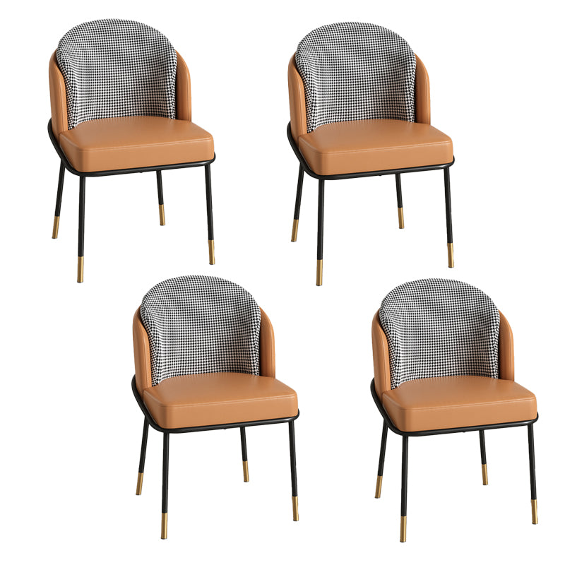 Glam metalen eetkamerstoelen Parsons armloze eetkamerstoelen voor restaurantgebruik