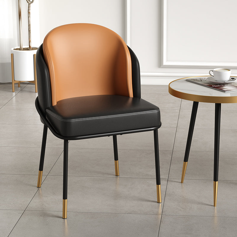 Glam metalen eetkamerstoelen Parsons armloze eetkamerstoelen voor restaurantgebruik