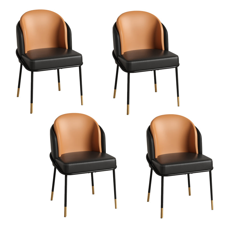 Glam metalen eetkamerstoelen Parsons armloze eetkamerstoelen voor restaurantgebruik