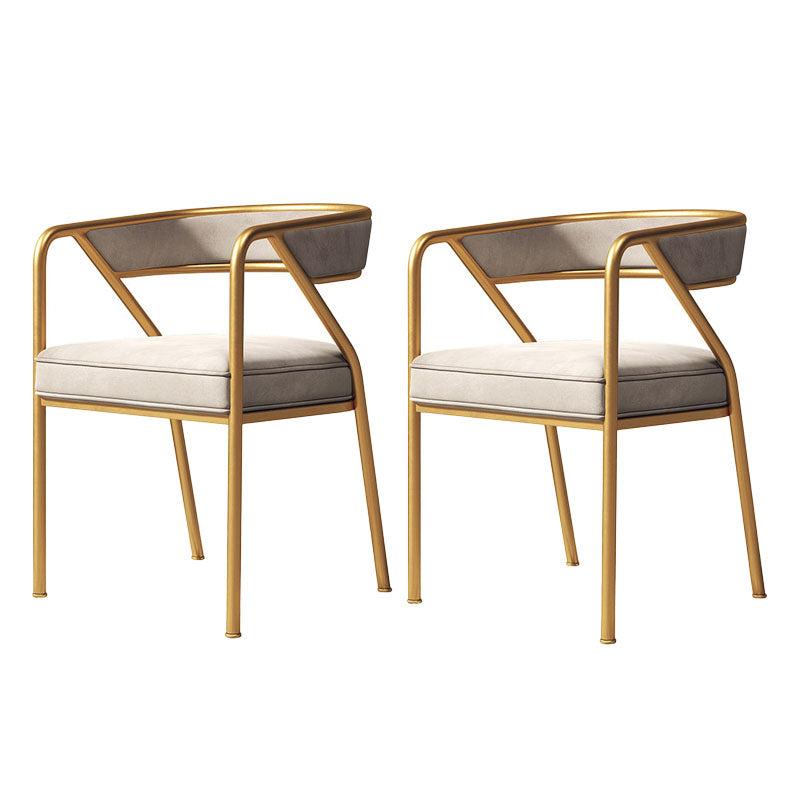 Silla de comedor de terciopelo Glam, sillas laterales de comedor con respaldo abierto para uso en restaurantes