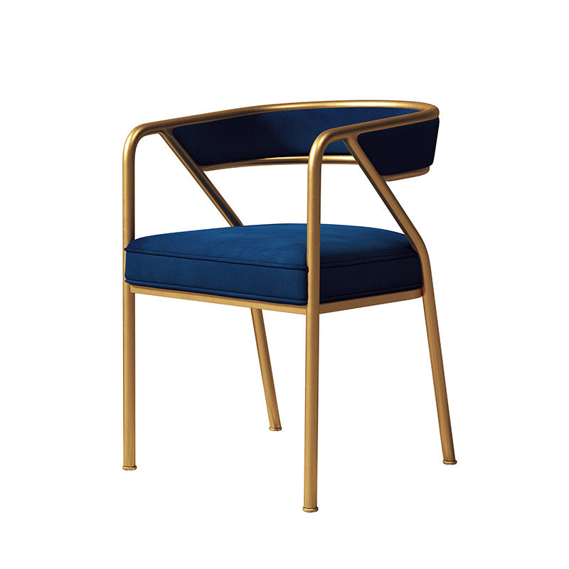 Silla de comedor de terciopelo Glam, sillas laterales de comedor con respaldo abierto para uso en restaurantes