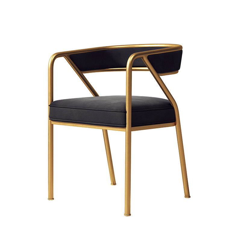 Silla de comedor de terciopelo Glam, sillas laterales de comedor con respaldo abierto para uso en restaurantes