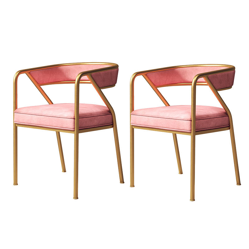 Silla de comedor de terciopelo Glam, sillas laterales de comedor con respaldo abierto para uso en restaurantes