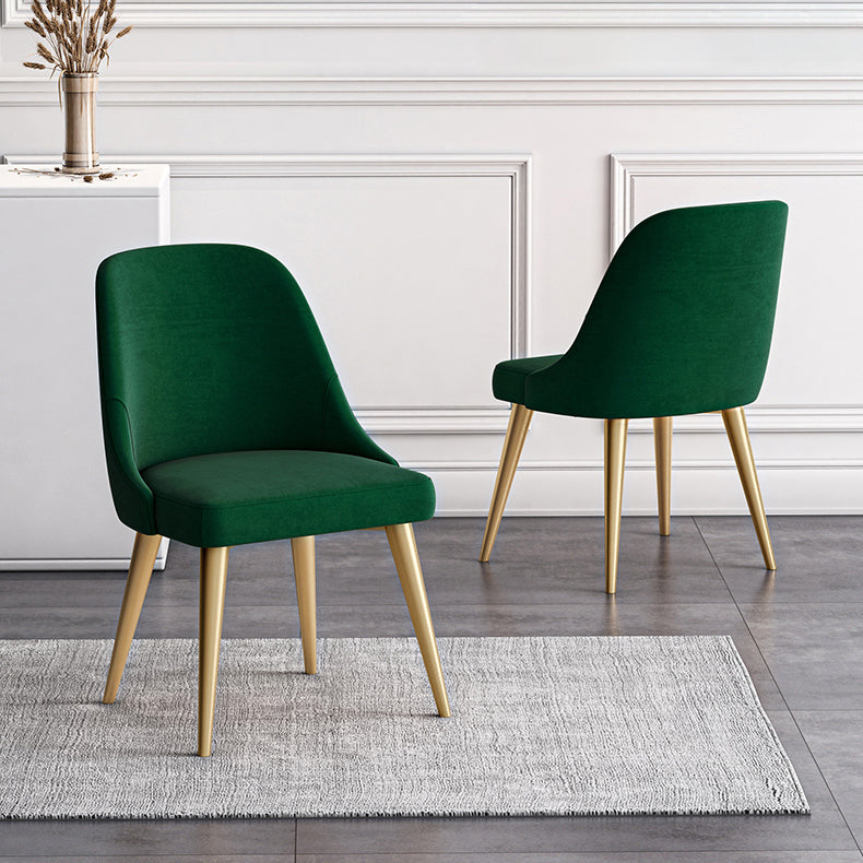 Silla de comedor sin brazos con respaldo sólido de diseño escandinavo, sillas de comedor de cuero PU