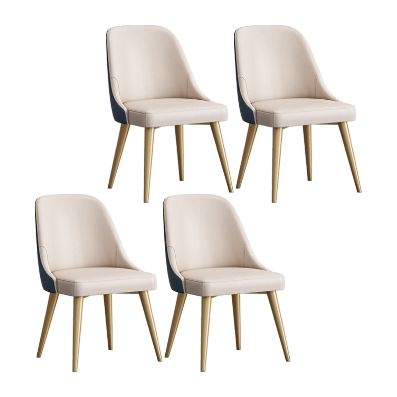 Silla de comedor sin brazos con respaldo sólido de diseño escandinavo, sillas de comedor de cuero PU