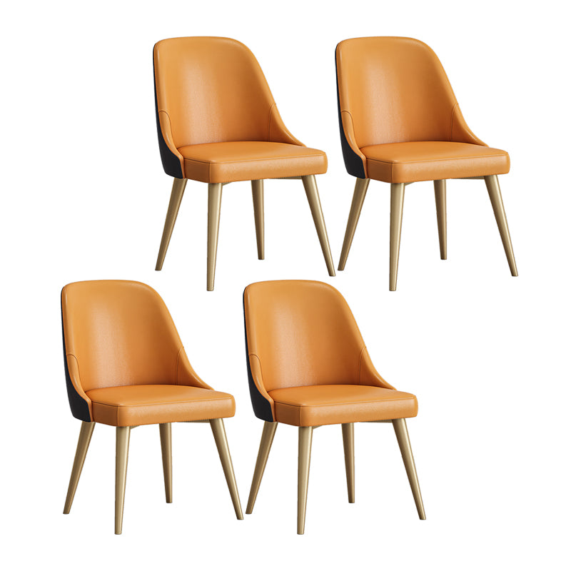 Silla de comedor sin brazos con respaldo sólido de diseño escandinavo, sillas de comedor de cuero PU