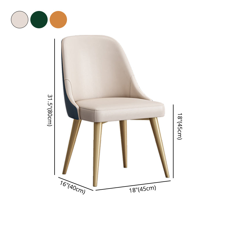 Silla de comedor sin brazos con respaldo sólido de diseño escandinavo, sillas de comedor de cuero PU
