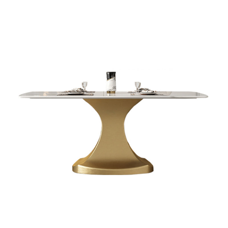 Luxury 1/2/5/6/7 Pieces Dining Set Sintered Stone Dining Table Set with Leather Chairs